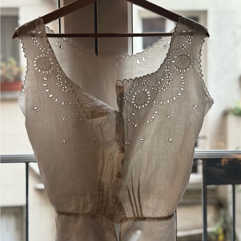 Vintage French Cotton Lace Blouse